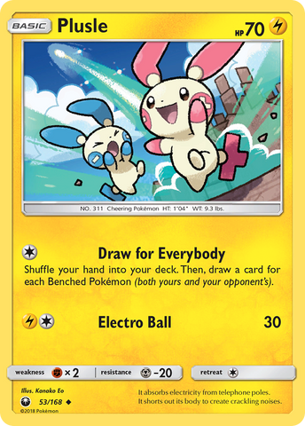 Plusle (53/168) [Sun & Moon: Celestial Storm] - The Mythic Store | 24h Order Processing