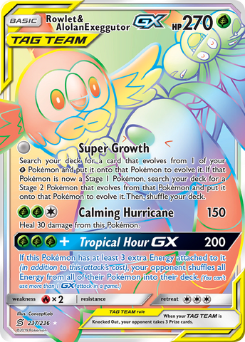 Rowlet & Alolan Exeggutor GX (237/236) [Sun & Moon: Unified Minds] - The Mythic Store | 24h Order Processing