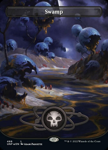 Swamp (488) (Planetary Space-ic Land) (Galaxy Foil) [Unfinity] - The Mythic Store | 24h Order Processing
