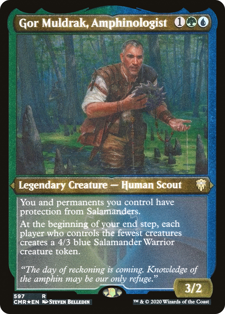 Gor Muldrak, Amphinologist (Etched) [Commander Legends] - The Mythic Store | 24h Order Processing