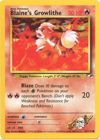 Blaine's Growlithe (62/132) [Gym Heroes Unlimited] - The Mythic Store | 24h Order Processing