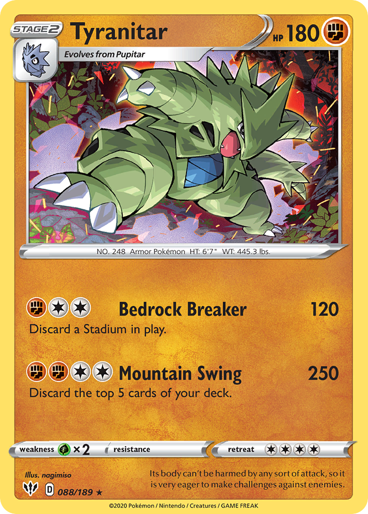 Tyranitar (088/189) [Sword & Shield: Darkness Ablaze] - The Mythic Store | 24h Order Processing