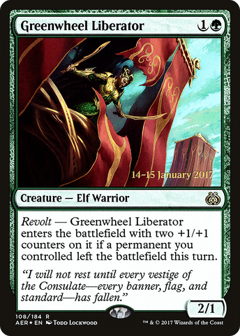 Greenwheel Liberator [Aether Revolt Prerelease Promos] - The Mythic Store | 24h Order Processing