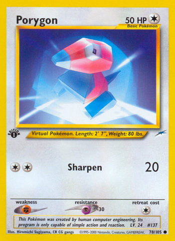 Porygon (78/105) [Neo Destiny 1st Edition] - The Mythic Store | 24h Order Processing