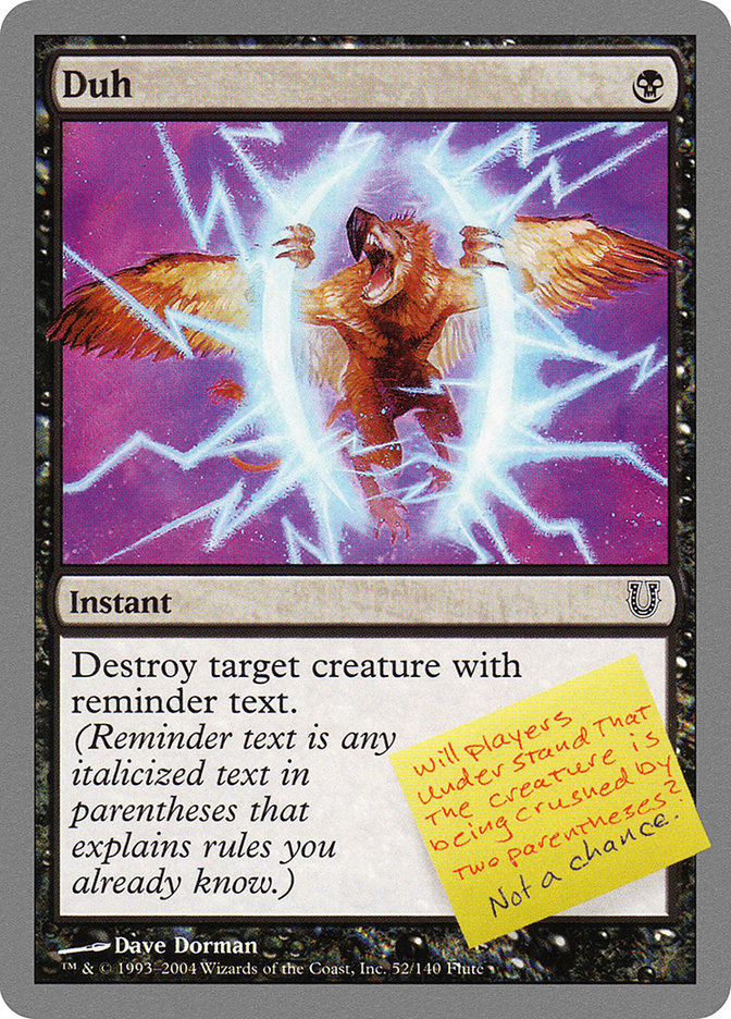 Duh [Unhinged] - The Mythic Store | 24h Order Processing