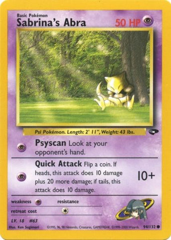Sabrina's Abra (94/132) [Gym Challenge Unlimited] - The Mythic Store | 24h Order Processing
