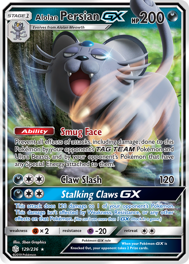 Alolan Persian GX (129/236) [Sun & Moon: Cosmic Eclipse] - The Mythic Store | 24h Order Processing