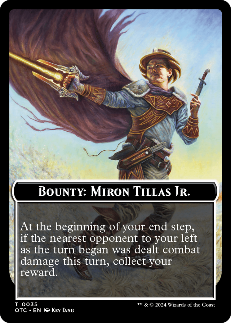 Bounty: Miron Tillas Jr. // Bounty Rules Double-Sided Token [Outlaws of Thunder Junction Commander Tokens] - The Mythic Store | 24h Order Processing