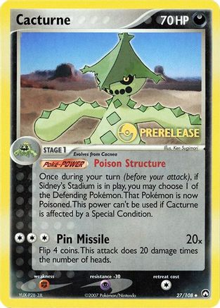 Cacturne (27/108) (Prerelease Promo) [EX: Power Keepers] - The Mythic Store | 24h Order Processing