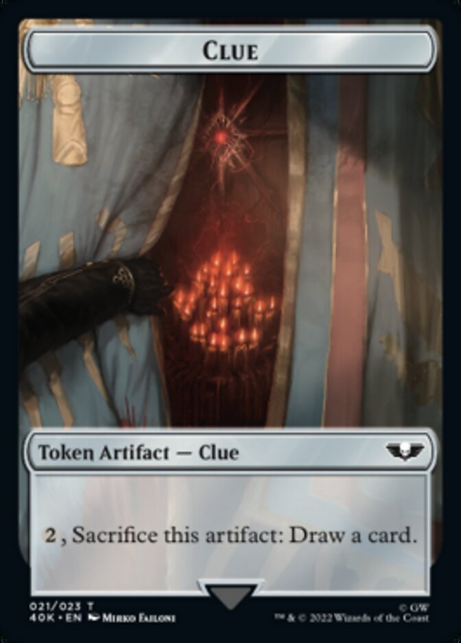 Astartes Warrior // Clue Double-Sided Token (Surge Foil) [Warhammer 40,000 Tokens] - The Mythic Store | 24h Order Processing