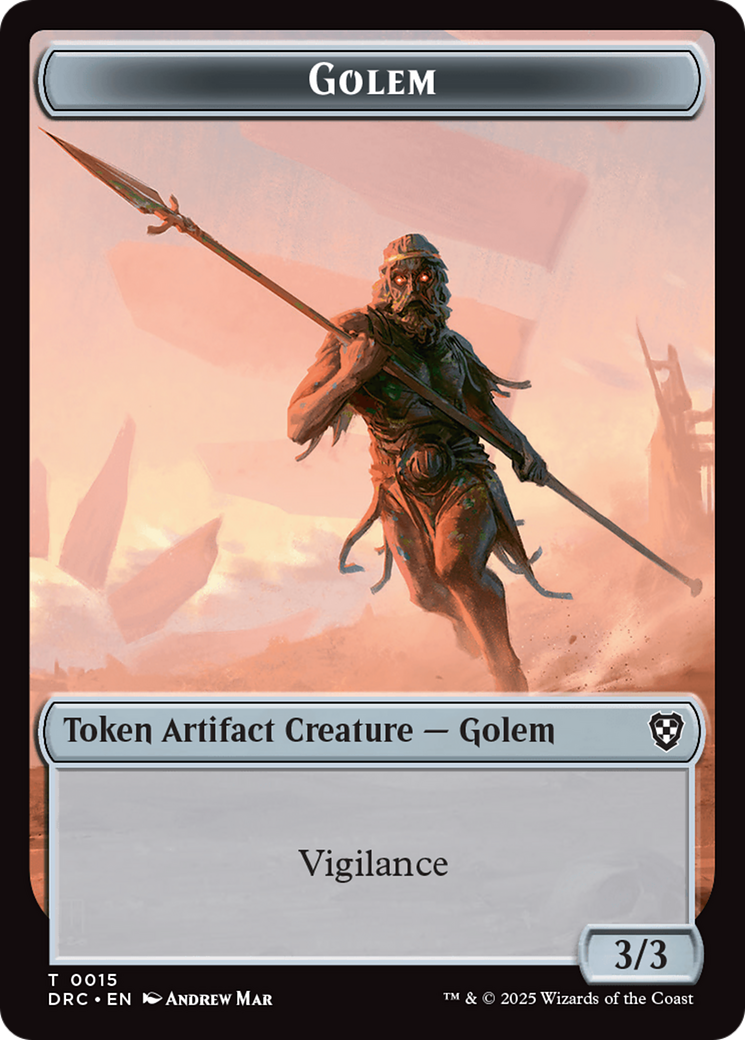 Golem (0014) // Golem (0015) Double-Sided Token [Aetherdrift Commander Tokens] - The Mythic Store | 24h Order Processing