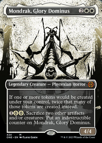 Mondrak, Glory Dominus (Borderless Ichor Step-and-Compleat Foil) [Phyrexia: All Will Be One] - The Mythic Store | 24h Order Processing
