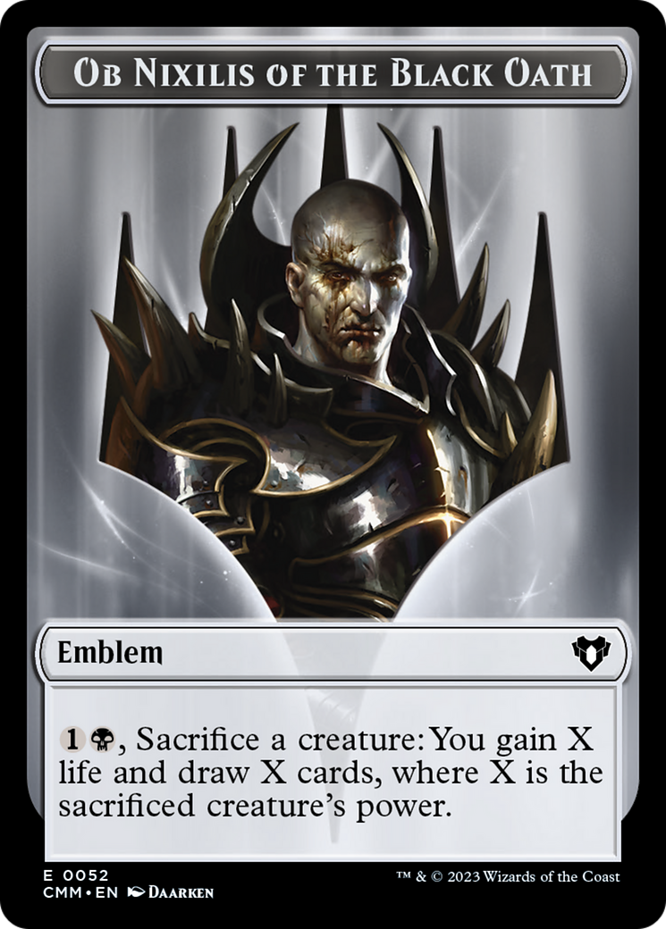 Clue // Ob Nixilis of the Black Oath Emblem Double-Sided Token [Commander Masters Tokens] - The Mythic Store | 24h Order Processing