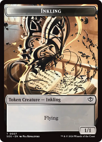 Inkling (0007) // Spirit (0011) Double-Sided Token [Secrets of Strixhaven Tokens] - The Mythic Store | 24h Order Processing