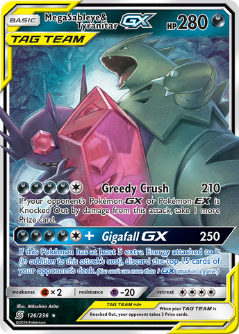 Mega Sableye & Tyranitar GX (126/236) [Sun & Moon: Unified Minds] - The Mythic Store | 24h Order Processing