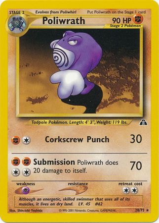 Poliwrath (28/75) [Neo Discovery Unlimited] - The Mythic Store | 24h Order Processing