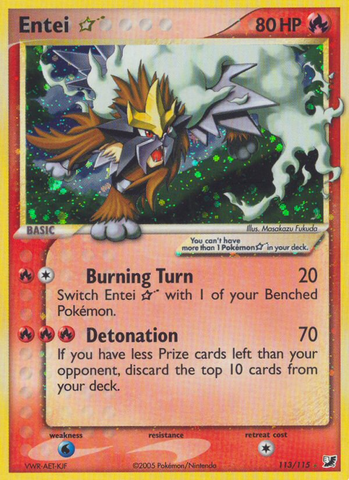 Entei Star (113/115) [EX: Unseen Forces] - The Mythic Store | 24h Order Processing