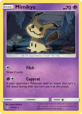 Mimikyu (58/145) (Theme Deck Exclusive) [Sun & Moon: Guardians Rising] - The Mythic Store | 24h Order Processing