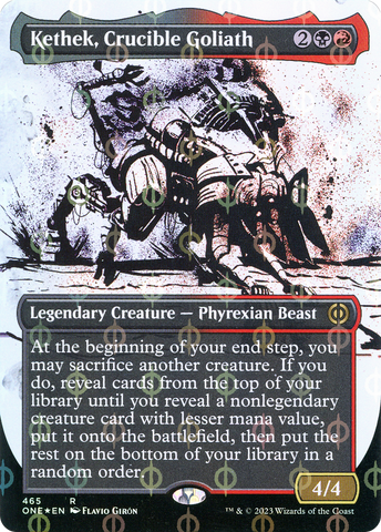 Kethek, Crucible Goliath (Borderless Ichor Step-and-Compleat Foil) [Phyrexia: All Will Be One] - The Mythic Store | 24h Order Processing