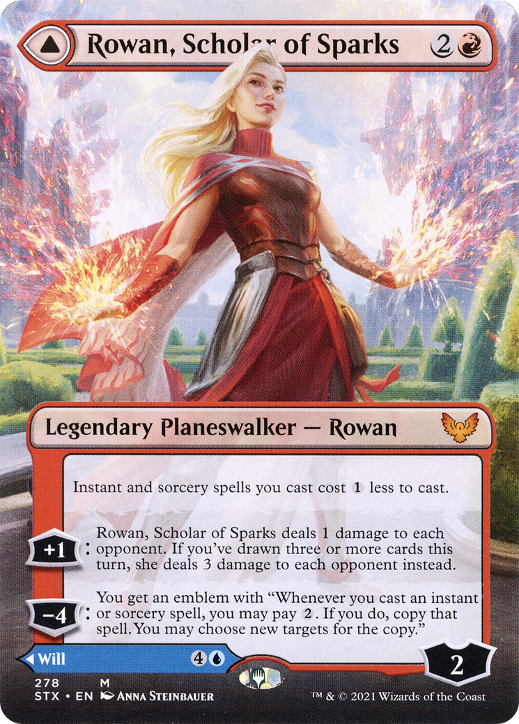 Rowan, Scholar of Sparks // Will, Scholar of Frost (Borderless) [Strixhaven: School of Mages] - The Mythic Store | 24h Order Processing