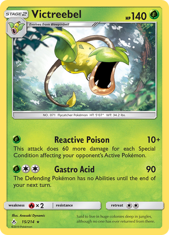 Victreebel (15/214) [Sun & Moon: Unbroken Bonds] - The Mythic Store | 24h Order Processing