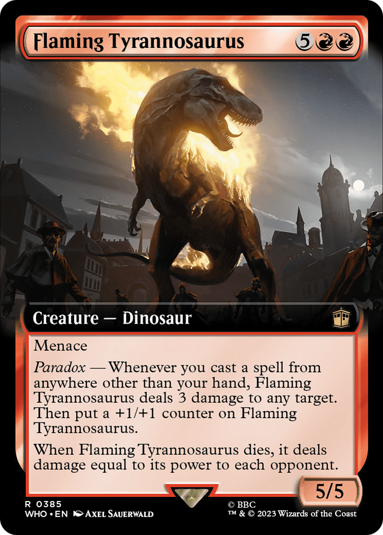 Flaming Tyrannosaurus (Extended Art) [Doctor Who] - The Mythic Store | 24h Order Processing