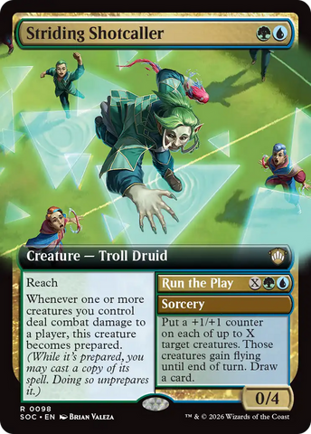 Striding Shotcaller (Extended Art) [Secrets of Strixhaven Commander] - The Mythic Store | 24h Order Processing
