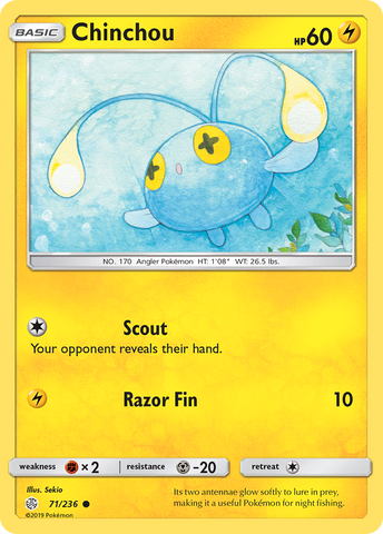 Chinchou (71/236) [Sun & Moon: Cosmic Eclipse] - The Mythic Store | 24h Order Processing