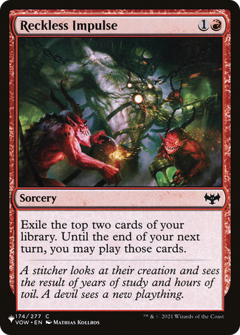 Reckless Impulse [The List] - The Mythic Store | 24h Order Processing