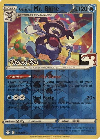 Galarian Mr. Rime (036/189) (Thank You Promo) [Sword & Shield: Darkness Ablaze] - The Mythic Store | 24h Order Processing
