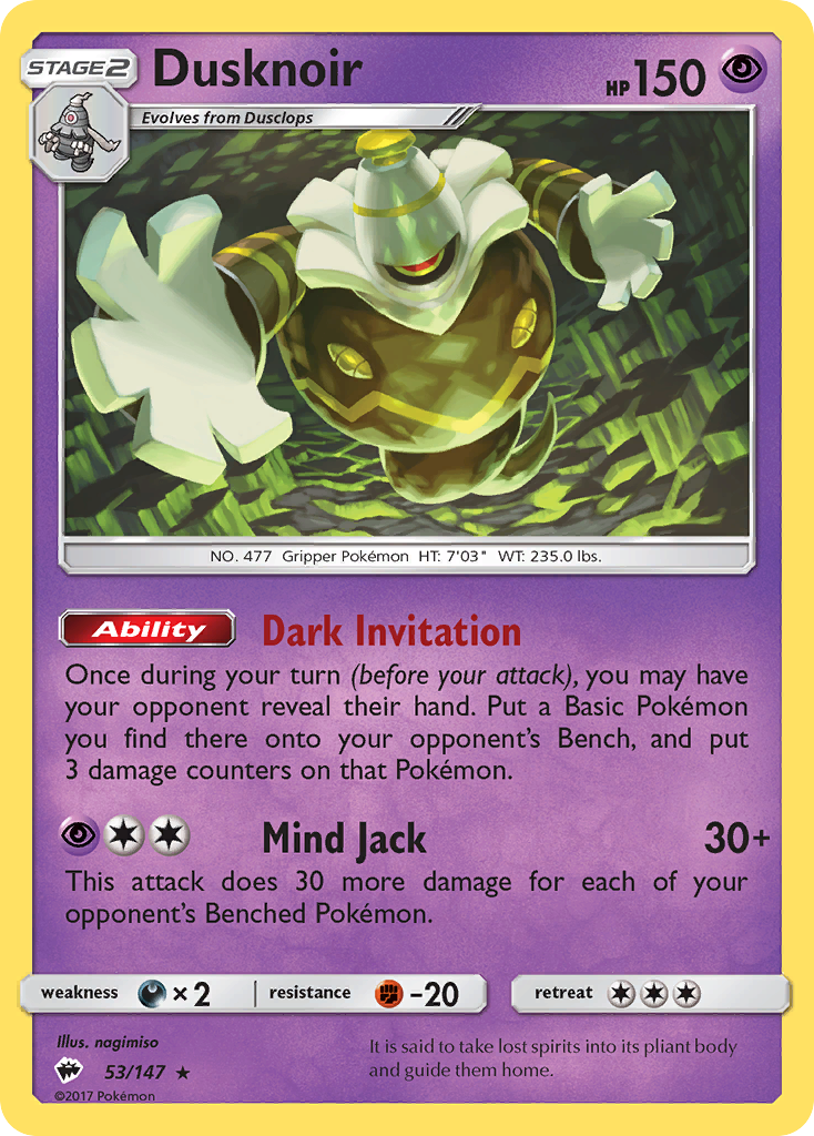 Dusknoir (53/147) [Sun & Moon: Burning Shadows] - The Mythic Store | 24h Order Processing