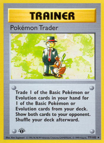 Pokemon Trader (77/102) (Shadowless) [Base Set 1st Edition] - The Mythic Store | 24h Order Processing