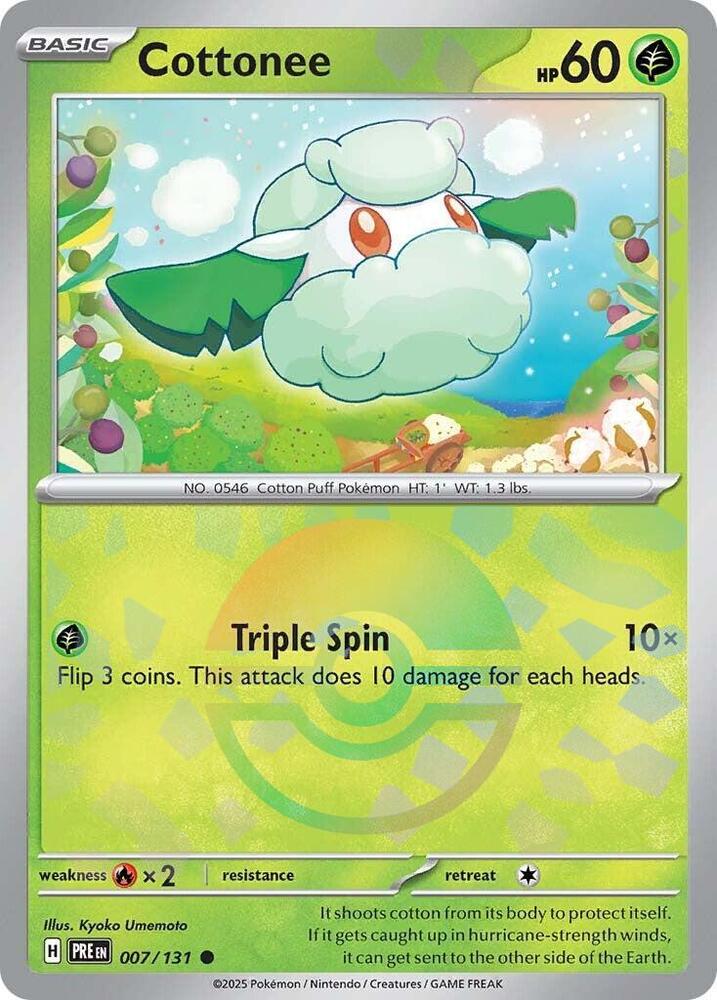 Cottonee (007/131) (Poke Ball Pattern) [Scarlet & Violet: Prismatic Evolutions] - The Mythic Store | 24h Order Processing