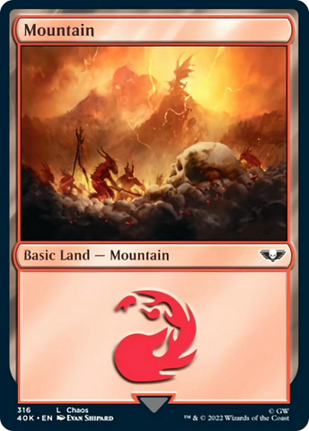 Mountain (316) (Surge Foil) [Warhammer 40,000] - The Mythic Store | 24h Order Processing