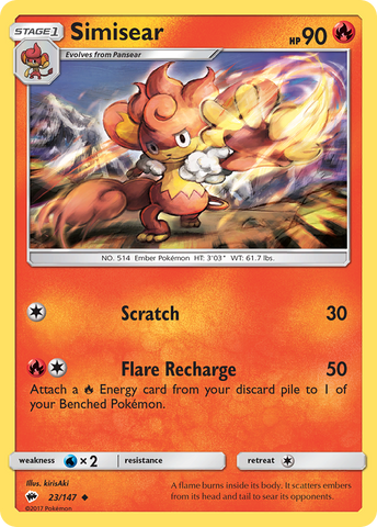 Simisear (23/147) [Sun & Moon: Burning Shadows] - The Mythic Store | 24h Order Processing