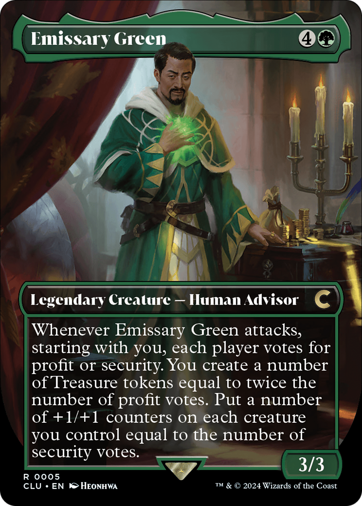 Emissary Green (Borderless) [Ravnica: Clue Edition] - The Mythic Store | 24h Order Processing