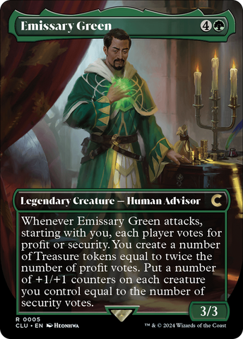 Emissary Green (Borderless) [Ravnica: Clue Edition] - The Mythic Store | 24h Order Processing