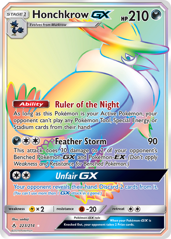 Honchkrow GX (223/214) [Sun & Moon: Unbroken Bonds] - The Mythic Store | 24h Order Processing