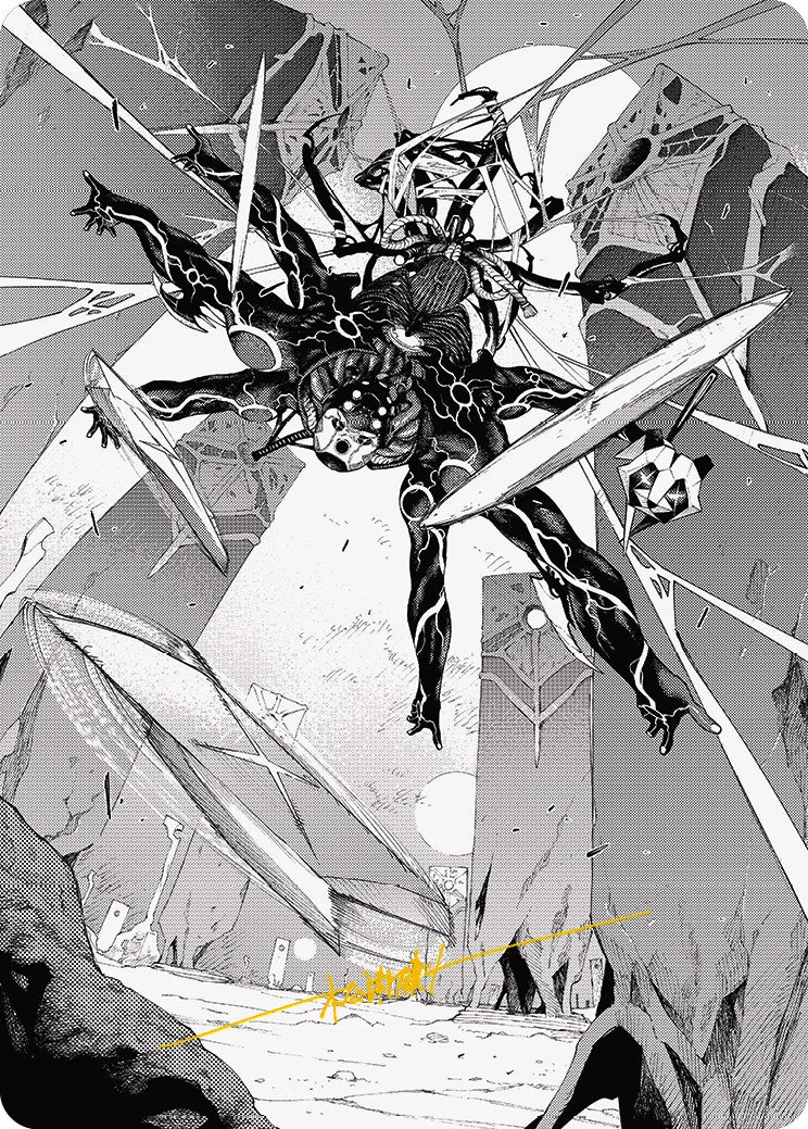 Kaito, Dancing Shadow 2 Art Card (Gold-Stamped Signature) [Phyrexia: All Will Be One Art Series] - The Mythic Store | 24h Order Processing