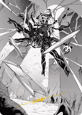 Kaito, Dancing Shadow 2 Art Card (Gold-Stamped Signature) [Phyrexia: All Will Be One Art Series] - The Mythic Store | 24h Order Processing