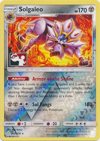 Solgaleo (142/236) (Pokemon Club Special Print) [Sun & Moon: Cosmic Eclipse] - The Mythic Store | 24h Order Processing
