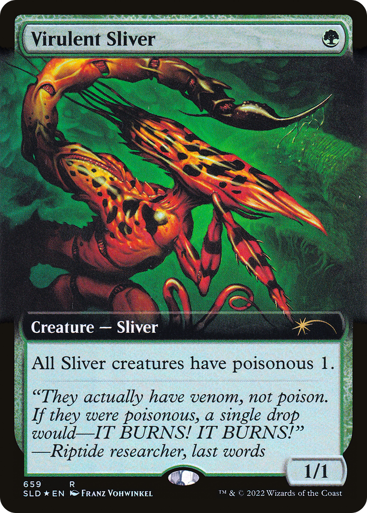 Virulent Sliver (Extended Art) (Step-and-Compleat Foil) [Secret Lair Drop Promos] - The Mythic Store | 24h Order Processing