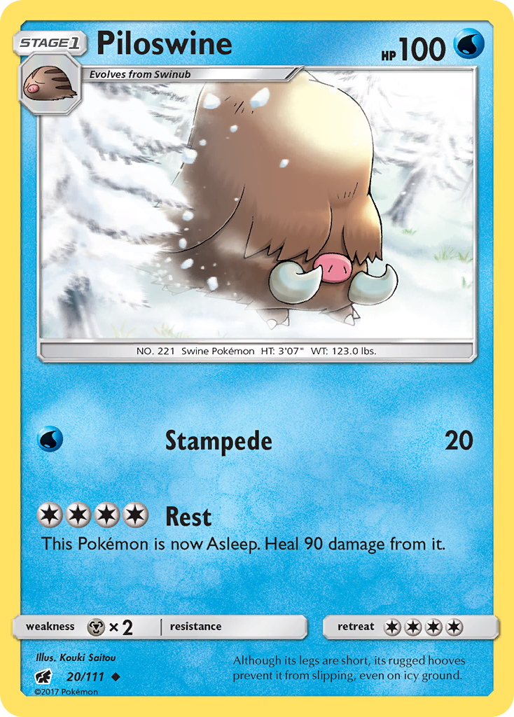 Piloswine (20/111) [Sun & Moon: Crimson Invasion] - The Mythic Store | 24h Order Processing