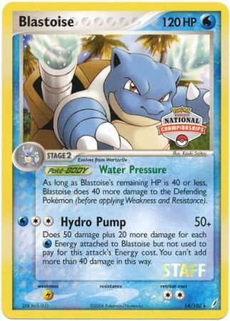 Blastoise (14/100) (National Championship Promo Staff) [EX: Crystal Guardians] - The Mythic Store | 24h Order Processing