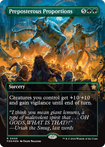 Preposterous Proportions (Borderless) (Mana Foil) [Foundations] - The Mythic Store | 24h Order Processing