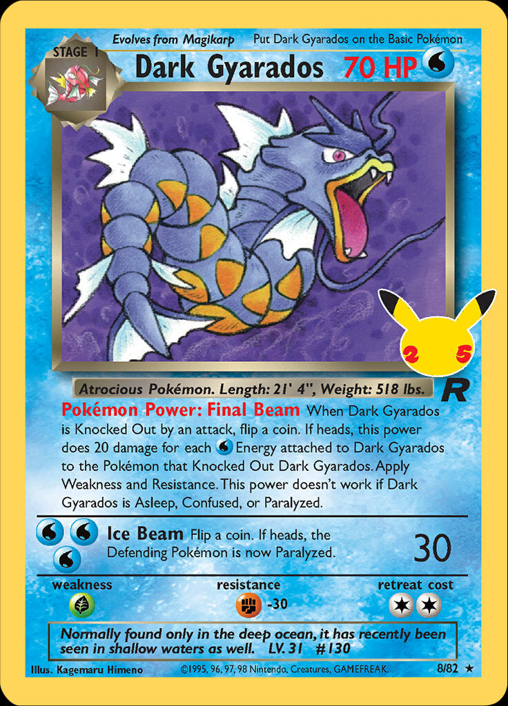 Dark Gyarados (8/82) [Celebrations: 25th Anniversary - Classic Collection] - The Mythic Store | 24h Order Processing