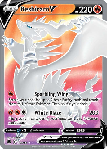 Reshiram V (172/195) [Sword & Shield: Silver Tempest] - The Mythic Store | 24h Order Processing