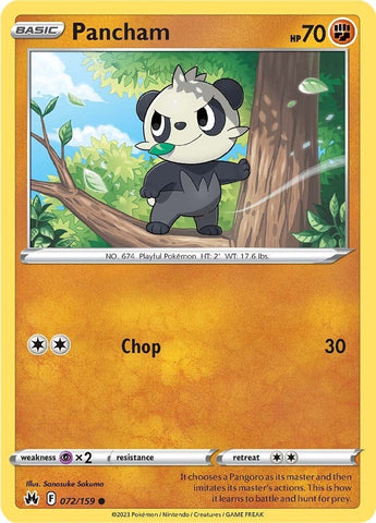 Pancham (072/159) [Sword & Shield: Crown Zenith] - The Mythic Store | 24h Order Processing