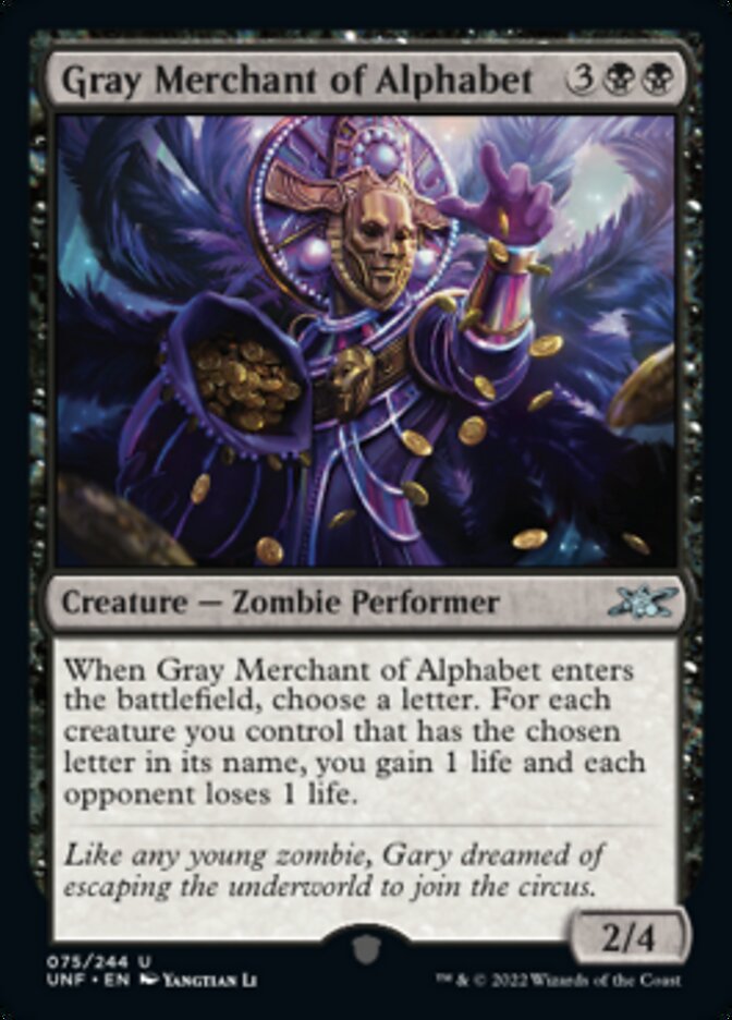 Gray Merchant of Alphabet [Unfinity] - The Mythic Store | 24h Order Processing
