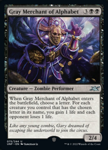 Gray Merchant of Alphabet [Unfinity] - The Mythic Store | 24h Order Processing